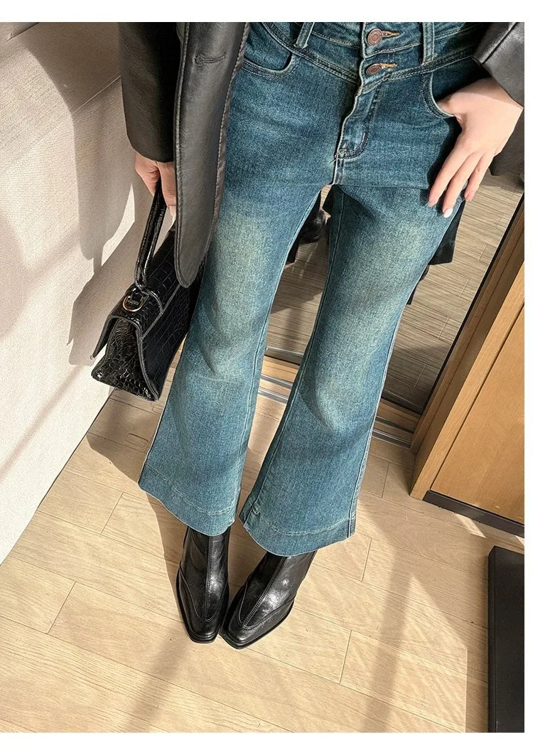 LBSFY -2025 Vintage High Heel Women Ankle Boots Fashion Square Toe Short Booties Autumn Winter Ladies Shoes Botas Mujer