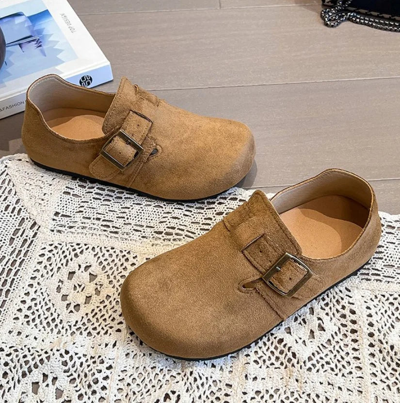 LBSFY -New Clogs Women Fashion Cork Suede Casual Shoes Classic Cork Antislip for Outdoor Women's Loafers with Arch Support Ballerinas