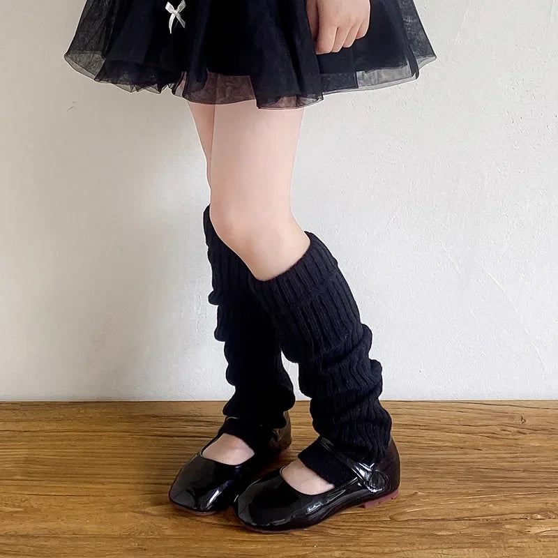 Lbsfy Children Sweet Japanese Lolita Leg Warmers Women Ankle Warmer for Girls Gothic Long Socks Y2K Knitted Cosplay Heap Heap Socks