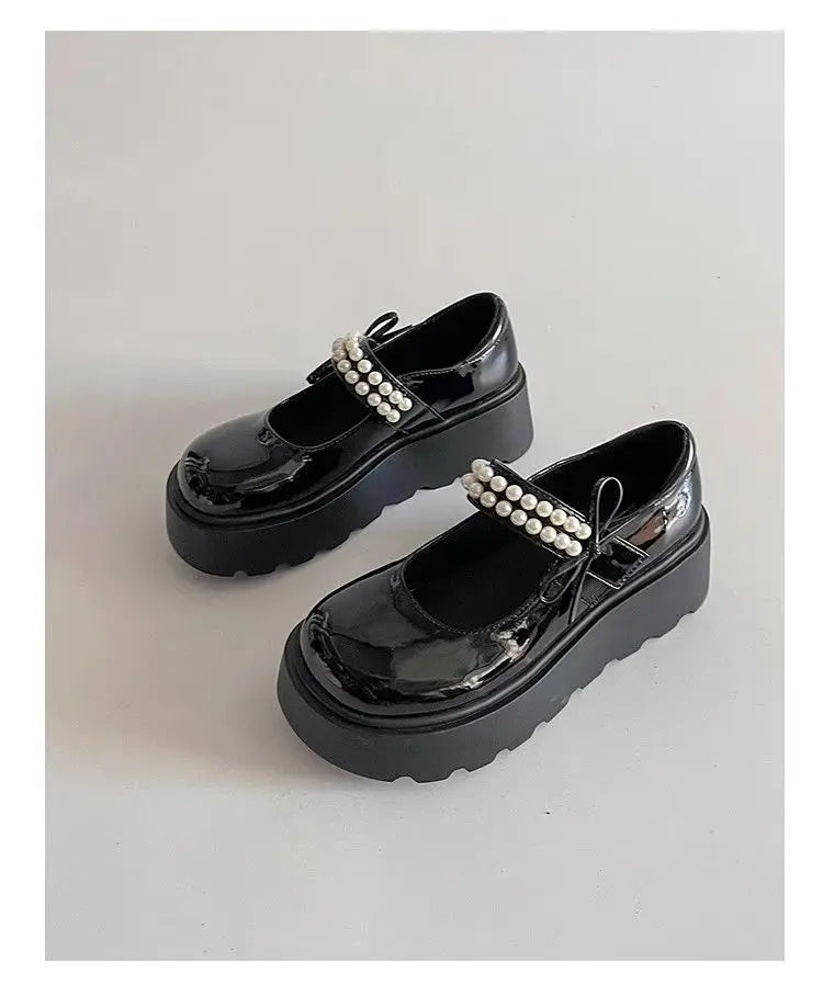 LBSFY -2025 New Fashion Retro Spring Autumn Japanese Women Mary Janes Shoes Bow Platform Single Lolita Shoes Women's Ballerinas Tacones