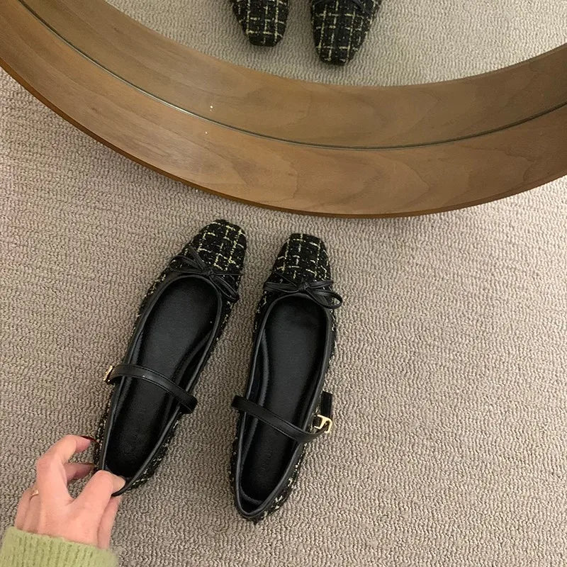 LBSFY -Elegant Loafers Shoes Spring Autumn Women Buckle Soft Sole Mary Jane Single Shoes Women Fashion Round Toe Granny Flats Shoes