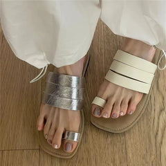 LBSFY  - Designer Summer Clip Toe Women Slippers Fashion Comfort Flats Slides Rome Ladies Outdoor Beach Sandalias Flip Flop