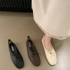 LBSFY  -Brand Women's Vintage Flats Comfortable Leather Ballet Shoes Female Soft  Dress Shoes Mujer Slip On Loafers Mujer