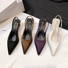 LBSFY -Summer Thin Heel Women Sandals Fashion Pointed Toe Singbacks Shoes Ladies Elegant Stripper Party Sandalias Female