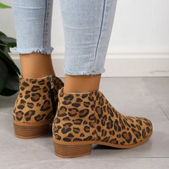 LBSFY -Autumn/winter New Boots Female Side Ankle Boots Female Low Heel Low Tube Student College Style Female  Women Shoes Women Boots
