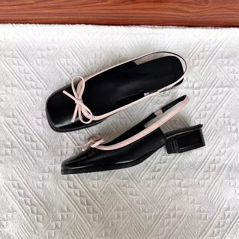 LBSFY -Summer Women's Flats Sliver Boat Shoes Square Toe Slip on Flat Shoes for Woman Ballet Flats Comfortable Bow Women's Sandals