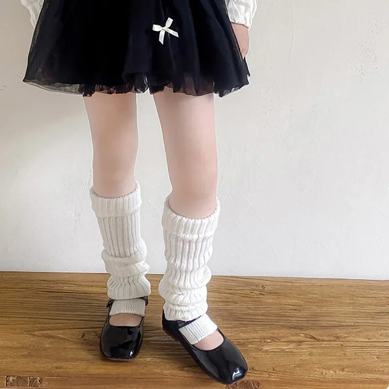 Lbsfy Children Sweet Japanese Lolita Leg Warmers Women Ankle Warmer for Girls Gothic Long Socks Y2K Knitted Cosplay Heap Heap Socks