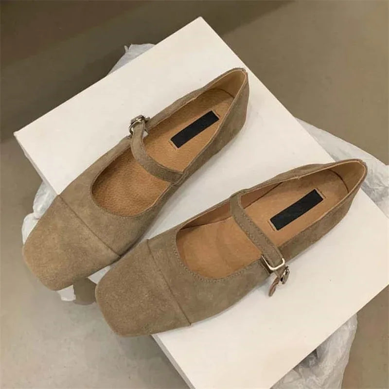 LBSFY -2025 Spring Women Flat Shoes Round Toe Casual Shallow Slip On Soft Leather Eelgant Ladies Ballet Shoes Zapatos De Mujer
