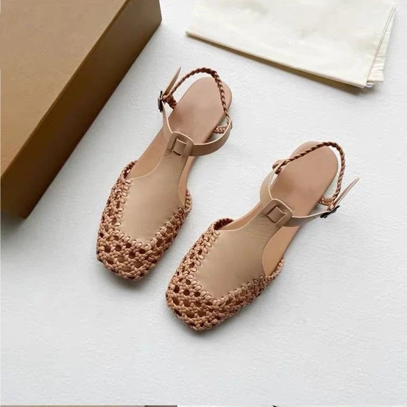 LBSFY  -  Women's Summer Sandals 2024 New Vintage Flat Mary-jane Shoes Fisherman Weave Roman Sandals Women