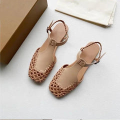 LBSFY  -  Women's Summer Sandals 2024 New Vintage Flat Mary-jane Shoes Fisherman Weave Roman Sandals Women