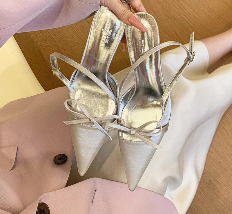 LBSFY  Summer High Heel Women Sandals Fashion Pointed Toe Singbacks Shoes Ladies Elegant Party Dress Sandalias