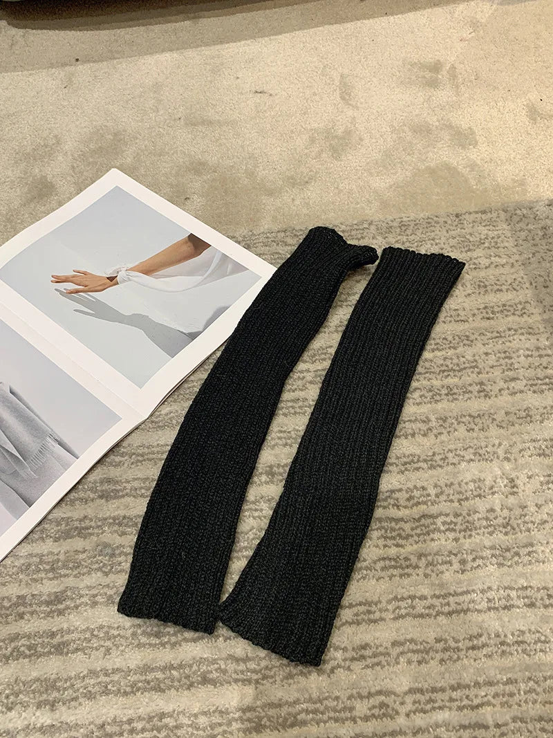 Lbsfy A Pair Of knitted JK Socks For Women White Black Pink Blue Kawaii Long Calf Socks Leg Covers Autumn And winter Warm Lolita Socks