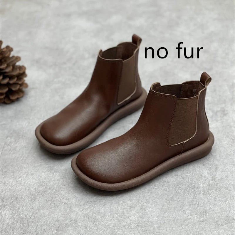 LBSFY  -  2024 flat bottom women's chelsea boots anti-slip snow boots women winter warm shoes female boots large size
