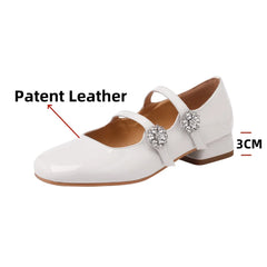 LBSFY  -  Women's High Heels Pumps Patent Leather New Rhinestone Party Wedding Shoes Club Pumps Woman Buckles Dress Pumps