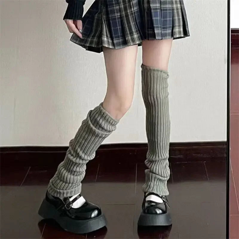 Lbsfy Socks Woman Autumn and Winter Leg Warmer Wide Legs Black White Lolita Socks for Women Stripe