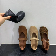 LBSFY -New Style Autumn Women Flats Round Toe Shallow Slip on Ladies Casual Ballet Shoes Soft Leather Eelgant Dress Shoes Zapatos Mujer