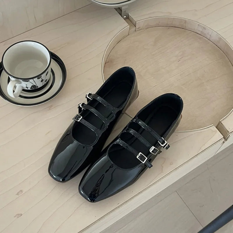 LBSFY  -  Spring New Women Flats Ladies Elegant Flat Mary Jane Shoes Fashion Round Toe Shallow Shoes Outdoor Dress Ballet Shoes M