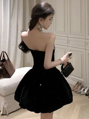 LBSFY -Black Velvet Womens Dresses Sexy Strapless Backless Wedding Party Mini Dress Slim Waist Prom A-Line Vestidos Female Clothes New