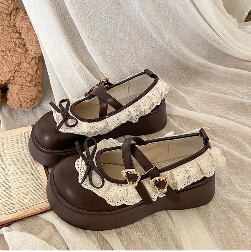 LBSFY -Designer Women's Mary Jane Shoes with Elegant Butterfly-Knot Thick Heel Fashionable Party Dress Footwear Platform Sandals