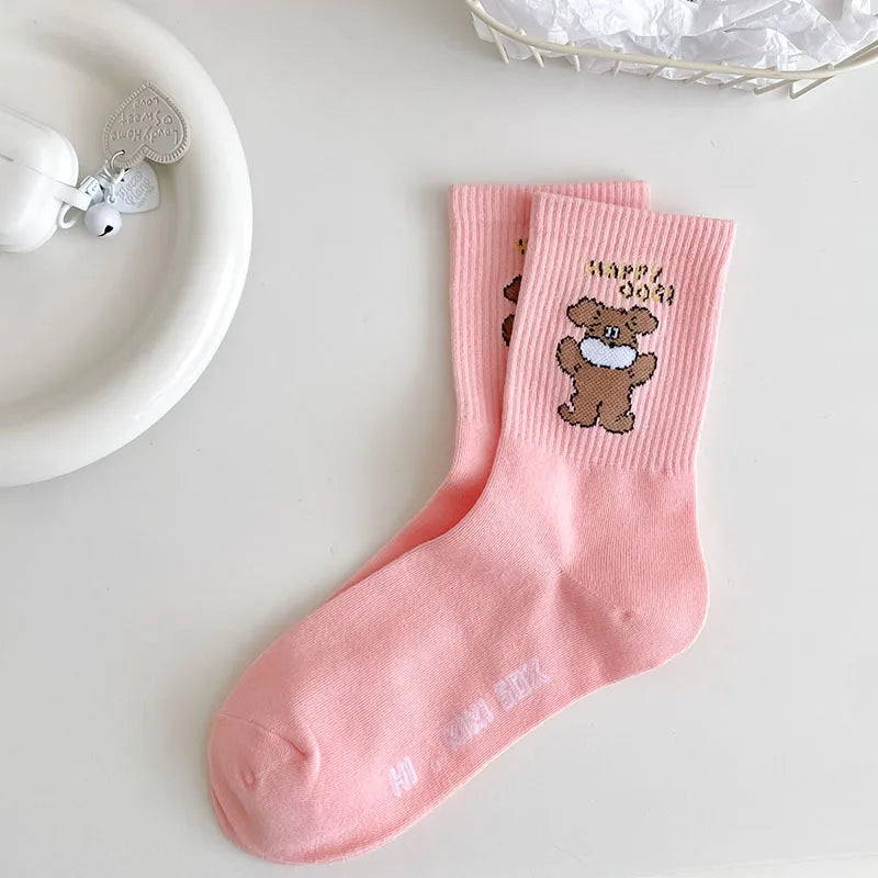 Lbsfy Women Socks Cute Kawaii Lovely Harajuku Sweet Style Socks Female Cartoon Bear Rabbit Dog Girl  Outerwear Sports Socks Wholesale