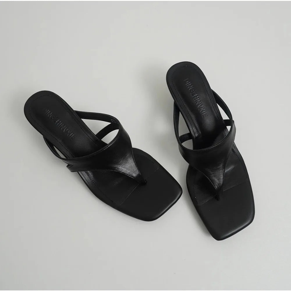 LBSFY -Summer Fashion Women Clip Toe Slippers Comfort Low Heel Slides Shoes Ladies Casual Dress Street Style Sandalis