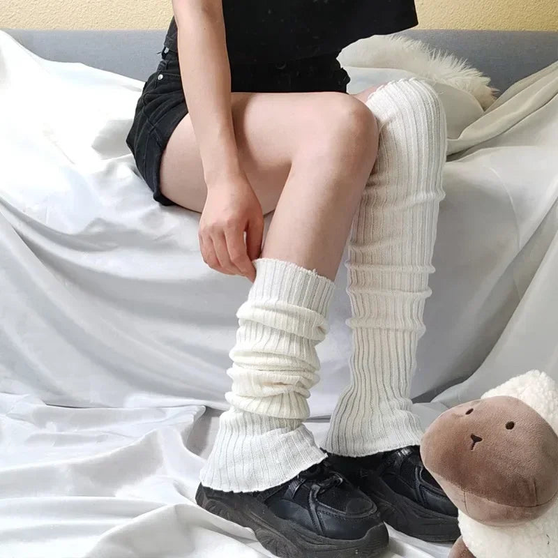 Lbsfy Y2K Women's Leg Warmers Japanese Lolita Long Socks Wool Knitted Foot Cover Arm Warmer Autumn Winter Crochet Heap Sock Boot Cuffs