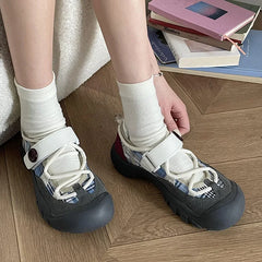 LBSFY -Ins Versatile Student Casual Sneakers Women's New Style Spring Autumn Ugly Shoe Board Shoes Polyester Sole Less Than 1cm He