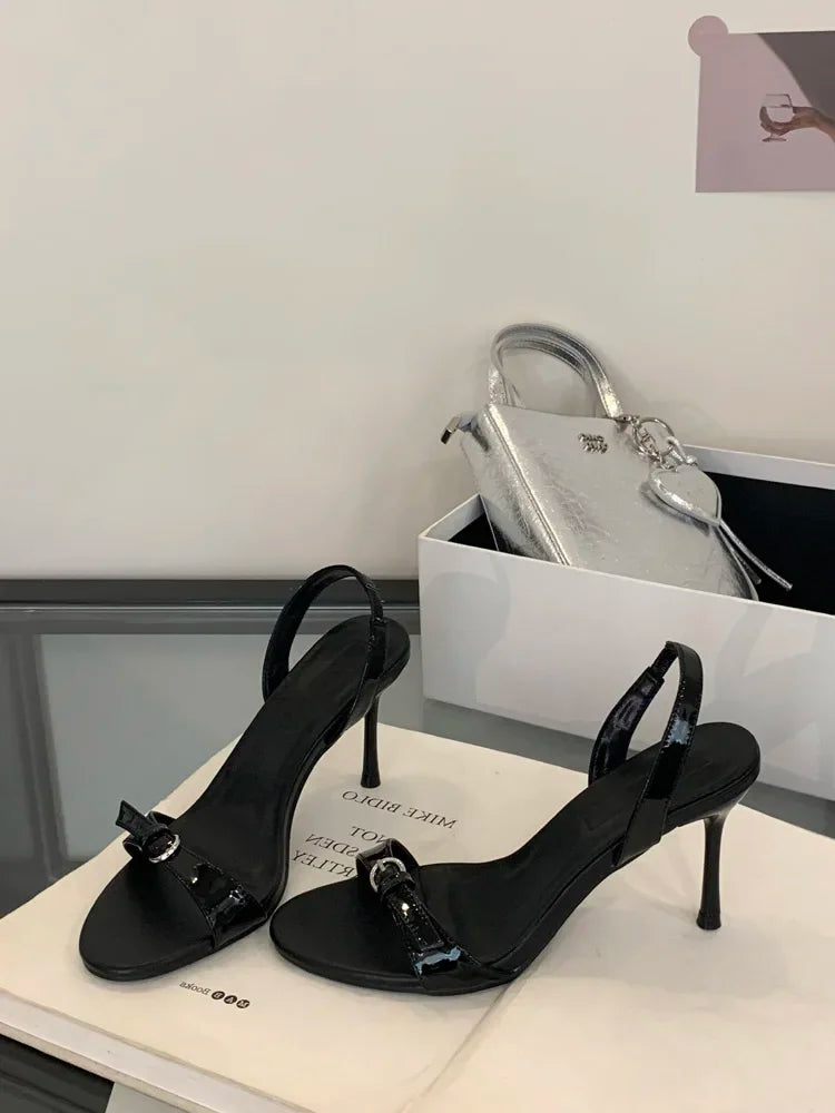 LBSFY -Summer Fashion Narrow Band Open Toe Sandals Thin Low Heel Gladiator Women Party Shoes Zapatos De Mujer