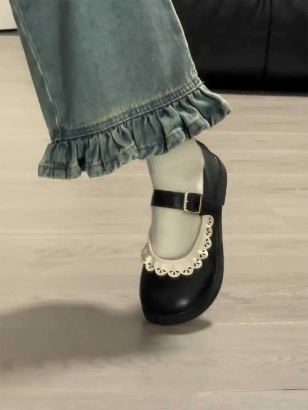 LBSFY -Woman Pumps Gothic Shoes for Women Kawaii Mary Jane Evening Black Cute Low Heel Elegant Japanese Style Lolita Round Toe L Korean