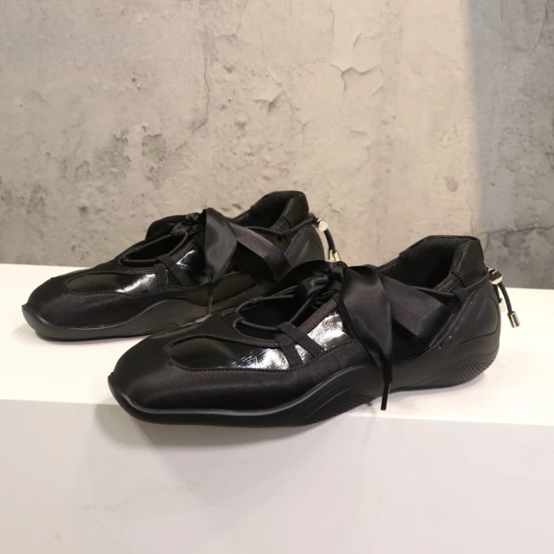 LBSFY  -  Ballet Flat German Training Shoes 2024 New Luxury Women's Shoes Butterfly Strap Mary Jane Shoes Ballet Sneakers