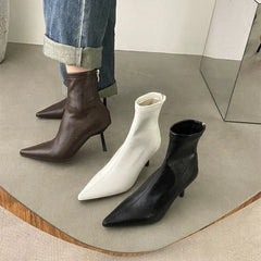 LBSFY -New Style Luxury Women's Fashion Pointed Toe Ankle Boots Women Wedding Party Shoes Winter Autumn Slim Short Ladies Boots