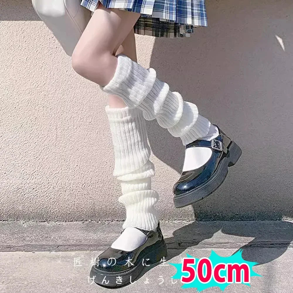 Lbsfy Y2K Women's Leg Warmers Japanese Lolita Long Socks Wool Knitted Foot Cover Arm Warmer Autumn Winter Crochet Heap Sock Boot Cuffs