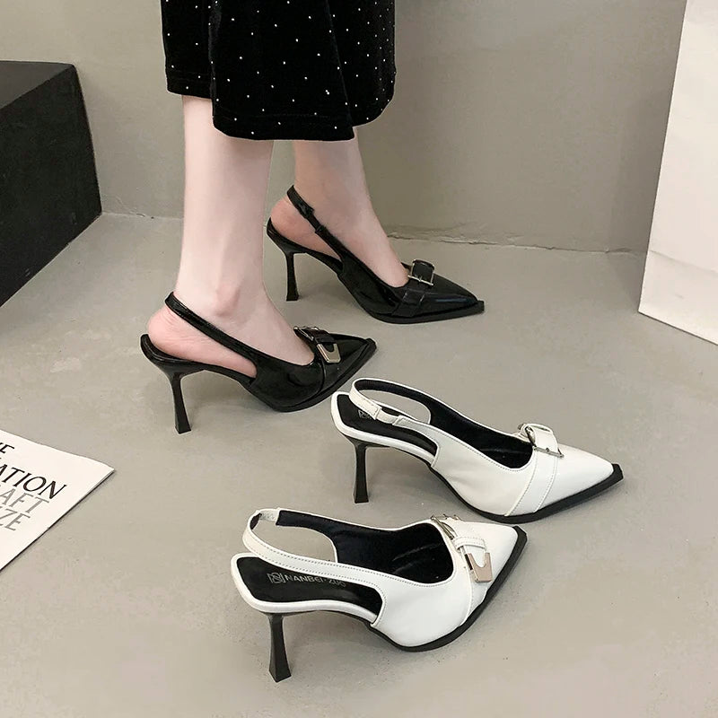 LBSFY -New Women's Ankle Boots Lace Up Leather Shoes Pointed Toe Flats Soft Sneakers for Female Motorcyle Boots Black Booties