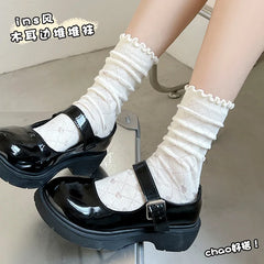 Lbsfy Women's Socks Jk Harajuku White Black Spring Summer Cotton Fashion Korean Style Simple Ins Mid-tube Breathable Comfortable Socks