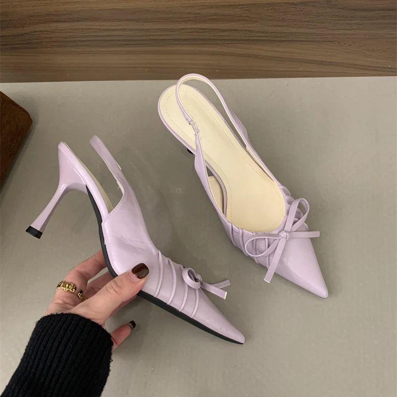 LBSFY  Summer Women's High Heel Sandals Fashion Candy Color Cover Toe Shoes Ladies Eelgant Slip On Party Shoes